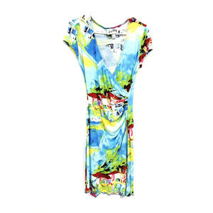 Vintage Joseph Ribkoff Womens Surplice Wrap Midi Dress Size 6